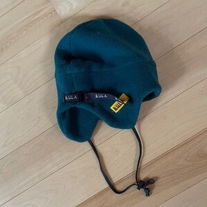 Teal Fleece Trapper Hat with Chin Cord